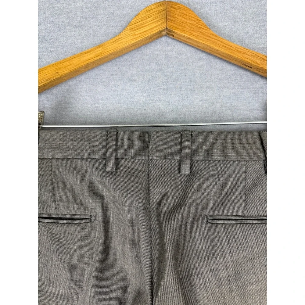 Incotex 1951 Mens Brown Super 100s Wool Sharkskin Dress Pants Italy Size 34